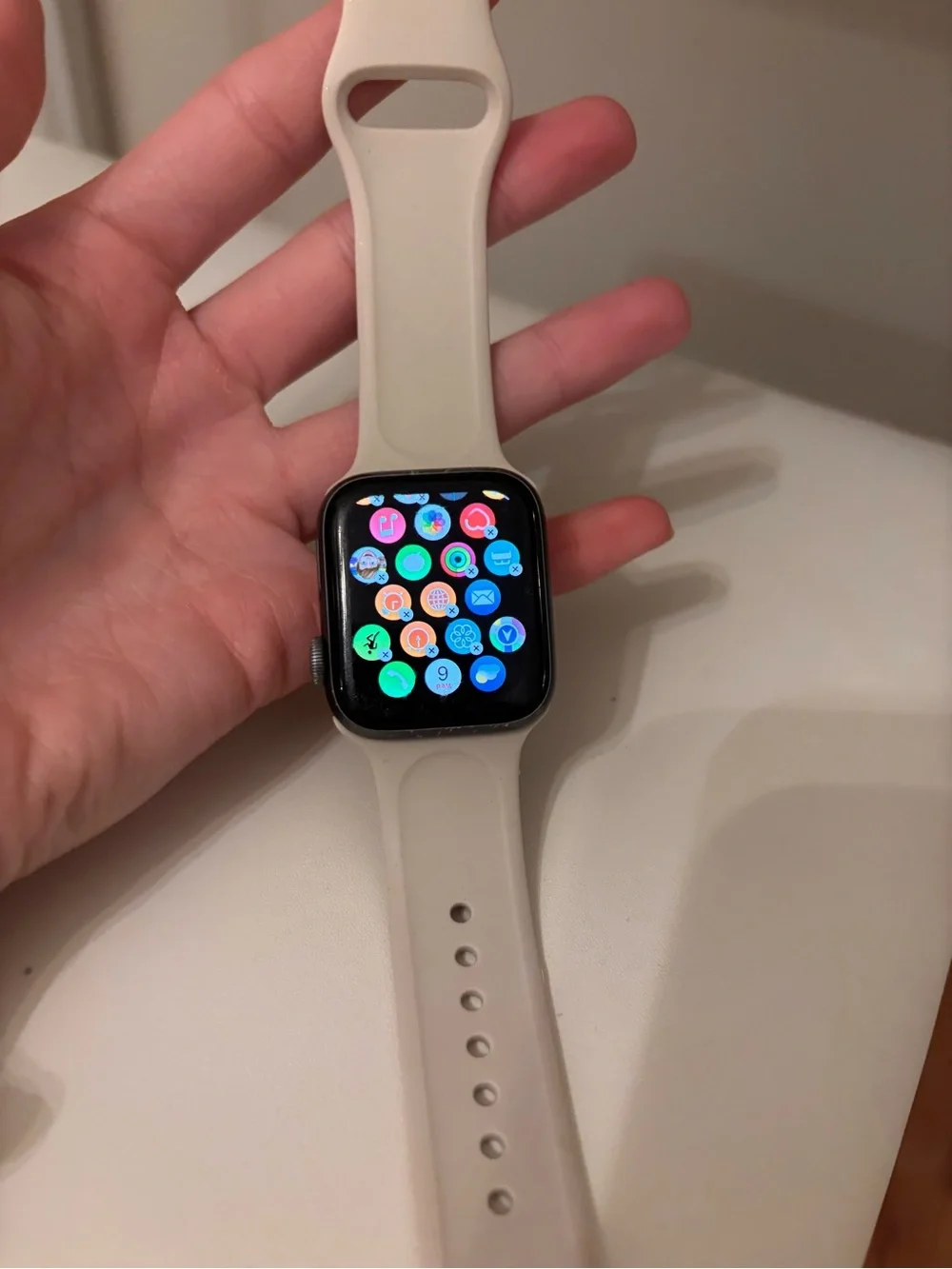 Apple Watch with Light Cream Sport Band - Apple Smartwatch